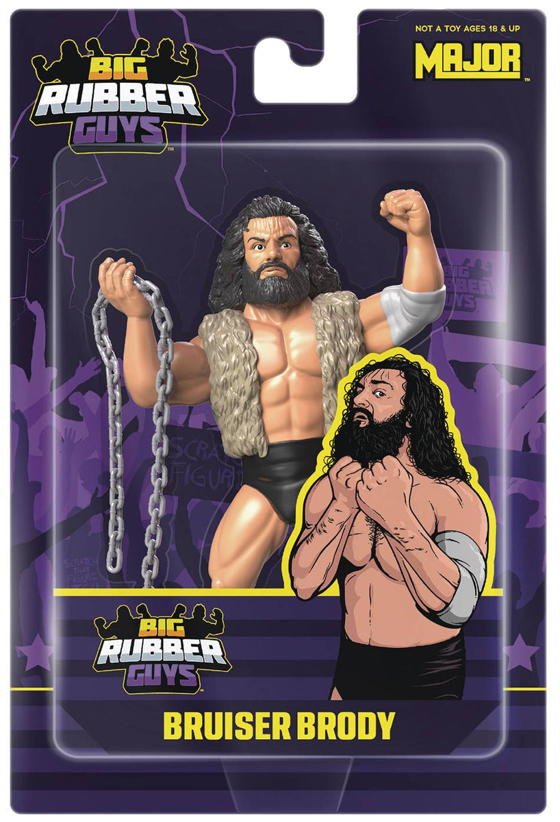 Pre Order ) Major Bendies Big Rubber Guys Bruiser Brody 8 inch