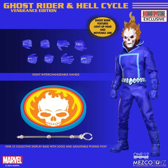 IN STOCK! Mezco One:12 Collective Marvel's Ghost Rider & Hell Cycle (Vengeance Edition) BBTS Exclusive Set