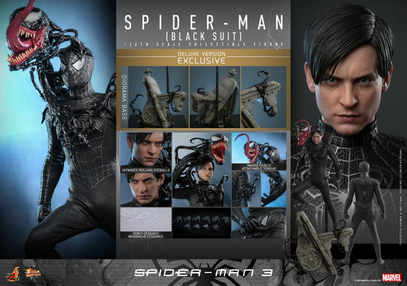 ( Pre Order ) HOT TOYS Spider-Man 3 MMS728 Spider-Man (Black Suit) Deluxe 1/6th Scale Collectible Figure