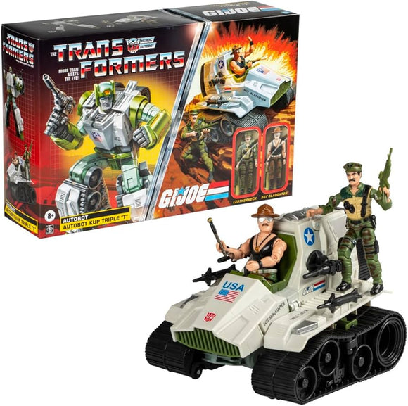 IN STOCK! Transformers Collaborative G.I. Joe x Transformers Autobot Kup Triple T With  Sgt Slaughter & Leatherneck O-ring 3.75-inch Action Figures