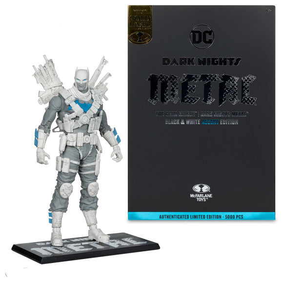 IN STOCK! McFarlane DC Multiverse Batman The Grim Knight ( Dark Knights Metal - Black And White Accent ) ( Gold Label ) 7 inch Action Figure