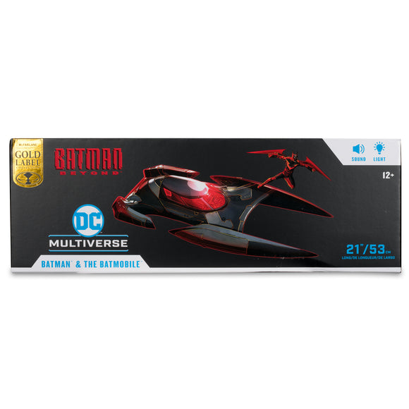 ( Pre Order ) McFarlane DC Multiverse Batman & Batmobile (Batman Beyond) Gold Label Vehicle with Lights and Sound