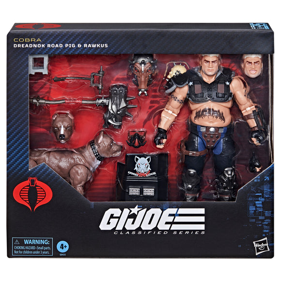 IN STOCK! G.I. Joe Classified Series #135, Dreadnok Road Pig & Rawkus, 6 inch Action Figure & Pitt Bull