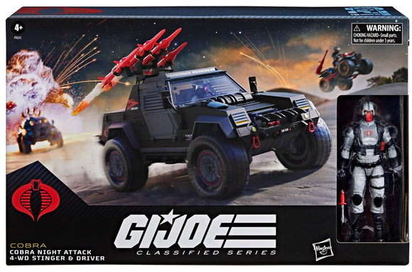 IN STOCK! G.I. Joe Classified Series #120, Cobra Night Attack 4-WD Stinger & Driver