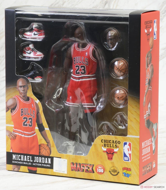 IN STOCK! Mafex #100 Michael Jordan Reissue  ( red jersey )
