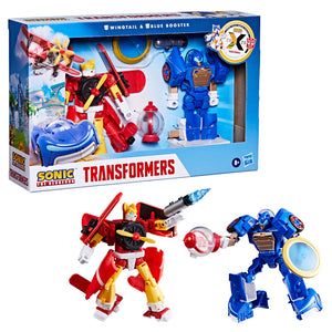 ( Pre Order ) Transformers Collaborative Sonic the Hedgehog x Transformers Wingtail and Blue Booster Action Figures ( Exclusive )