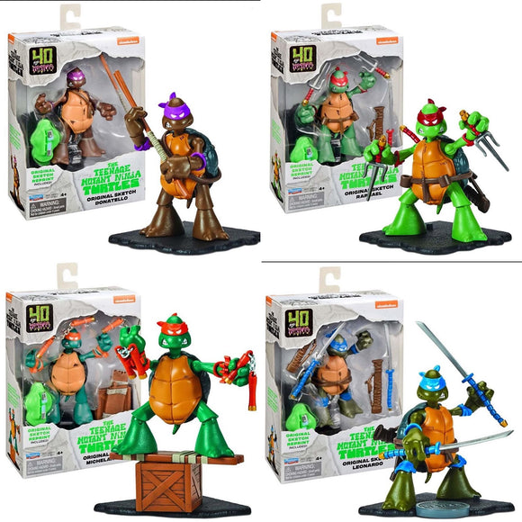 ( Pre Order ) TMNT CLASSIC SKETCH TURTLE 40TH ANNIVERSARY FIG SET OF 4