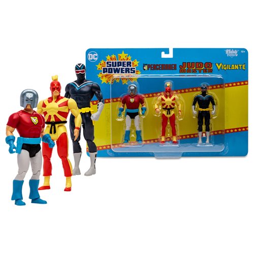 IN STOCK! DC Super Powers Peacemaker, Judo Master, and Vigilante 4-Inch Scale Action Figure 3-Pack
