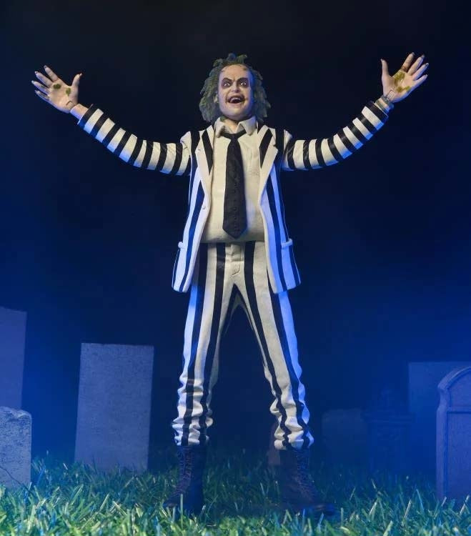IN STOCK! NECA Beetlejuice (Black and White Suit) Action Figure