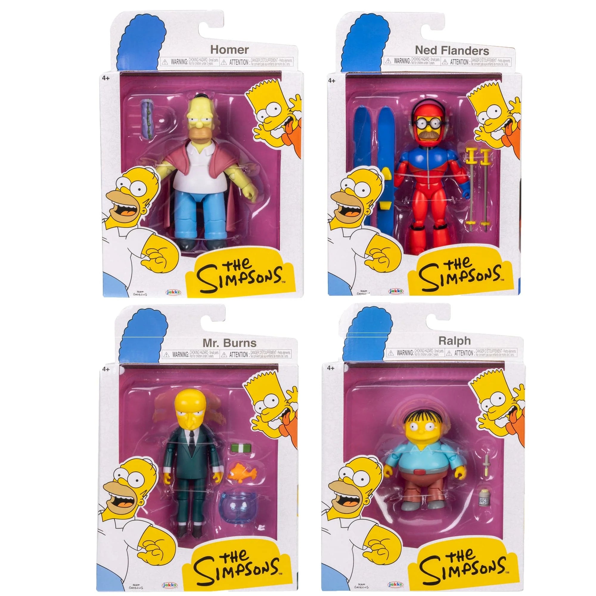 Pre Order ) The Simpsons Wave 6 Set of 4 5 inch Action Figures
