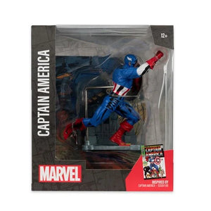 IN STOCK! Mcfarlane Marvel Wave 2 Captain America Captain America #100 1:10 Scale Posed Figure with Scene