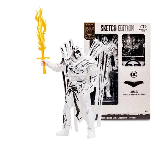 IN STOCK! McFarlane DC Multiverse Azrael Curse of the White Knight Sketch Gold Label 7-Inch Action Figure - Entertainment Earth Exclusive