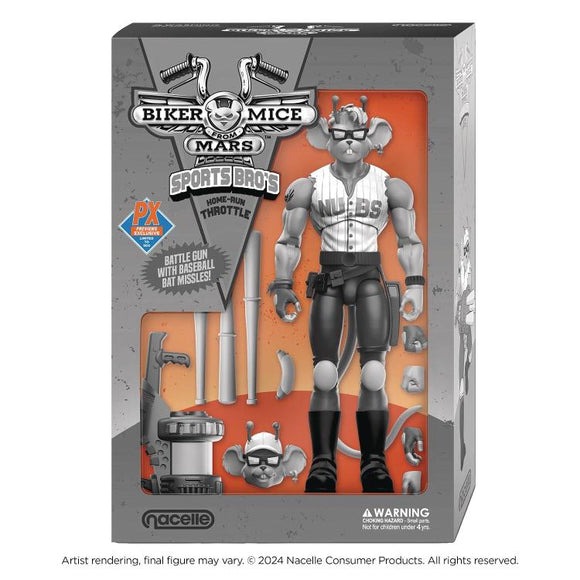 IN STOCK! Biker Mice from Mars Sports Bros Home-Run Throttle (Black & White Ver.) PX Previews Exclusive Limited Edition Action Figure