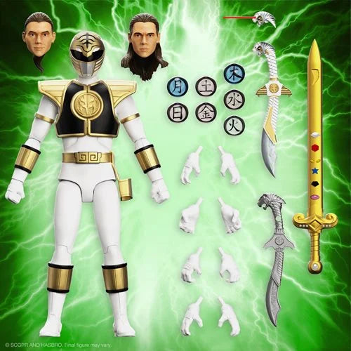 ( Pre Order ) Super 7 Ultimates Power Rangers Wave 4  Mighty Morphin White Ranger 7-Inch Action Figure