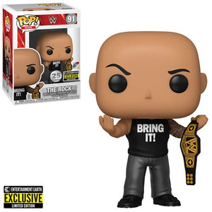 IN STOCK! Funko WWE The Rock with Championship Belt Pop! Vinyl Figure - Entertainment Earth Exclusive