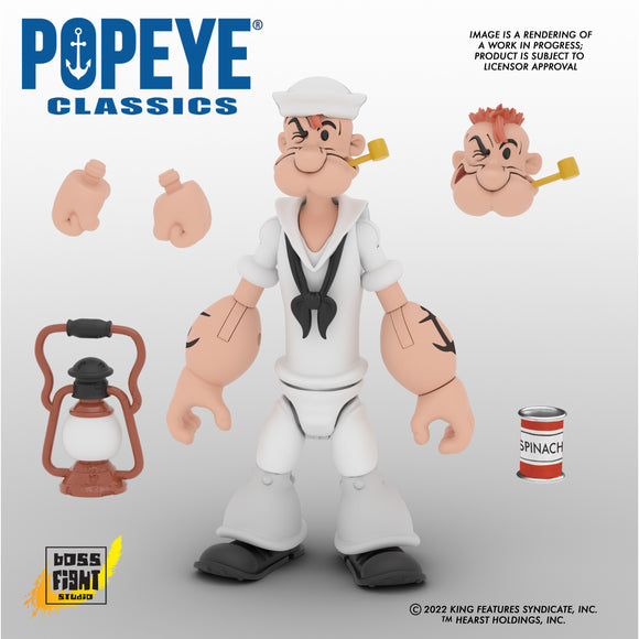IN STOCK! Boss Fight Studios Popeye Classics Wave 2 Popeye White Sailor Suit 6 inch Action Figure
