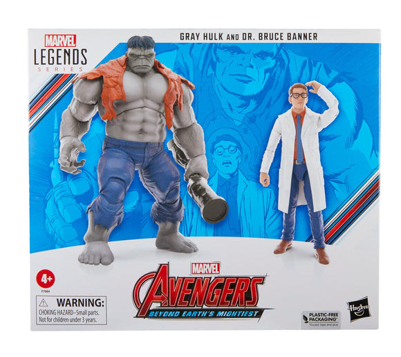 IN STOCK! Hasbro Marvel Legends Series Gray Hulk and Dr. Bruce Banner 6 inch Action Figures
